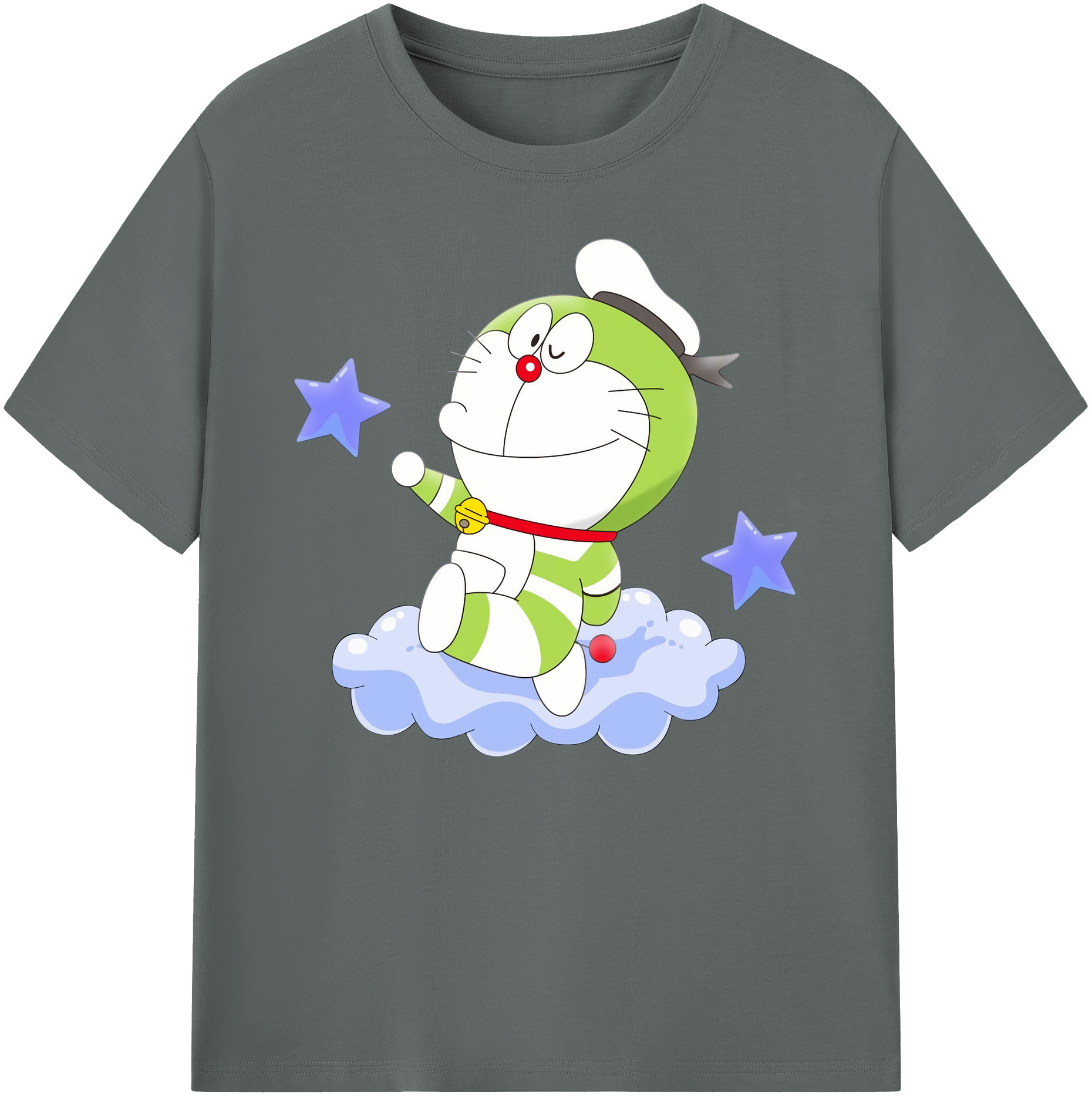 （画像用） ドラえもん Doraemon 綿100％ メンズ半袖Tシャツ｜肌触りやわらか＆通気性